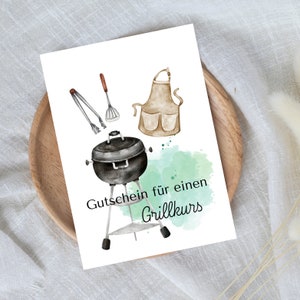 digitale voucher voor een barbecuecursus | Last-minute cadeau voor onmiddellijke download | Voucher sjabloon