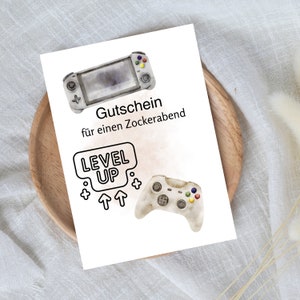 digitale voucher voor een samenspelavond | Last-minute cadeau voor onmiddellijke download | Voucher sjabloon