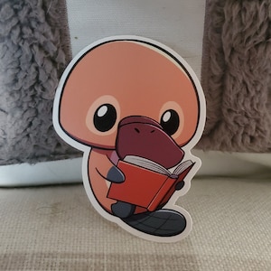 3" Platypus reading a book matte sticker