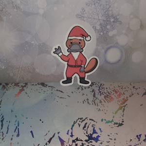 3" matte platypus Santa sticker