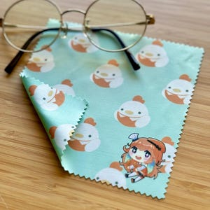 Hololive EN Takanashi Kiara Vtuber Microfiber Cloth For Glasses and Screen Cleaning