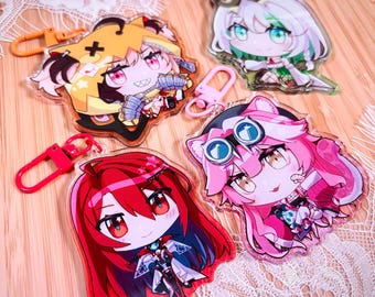 Llaveros acrílicos Hololive English Justice de 2,5 pulgadas