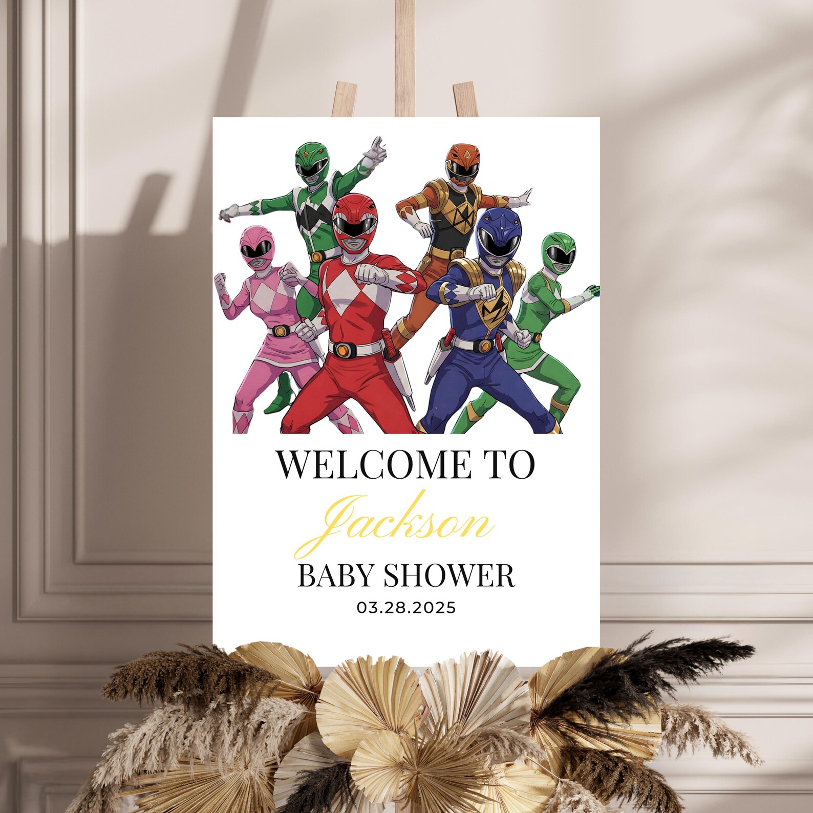 Editable Power Birthday Welcome Sign,red Power Ranger Birthday Welcome ...