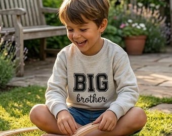 Sudadera infantil bordada "Hermano Mayor", conjunto para anunciar la llegada del hermano, camiseta para anunciar el embarazo.