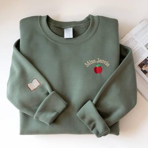 Custom Embroidered Teacher Name Sweatshirt, Custom Teacher Appreciation Gift, Teacher Sweatshirt, Women Graduation Gift for Teacher