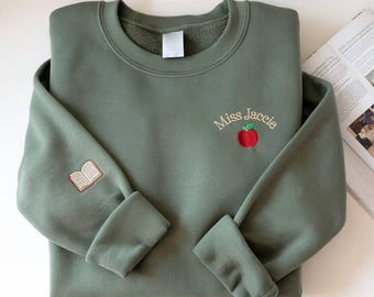 Broderad lärartröja, personligt namn, gåva för lärarutmärkelse