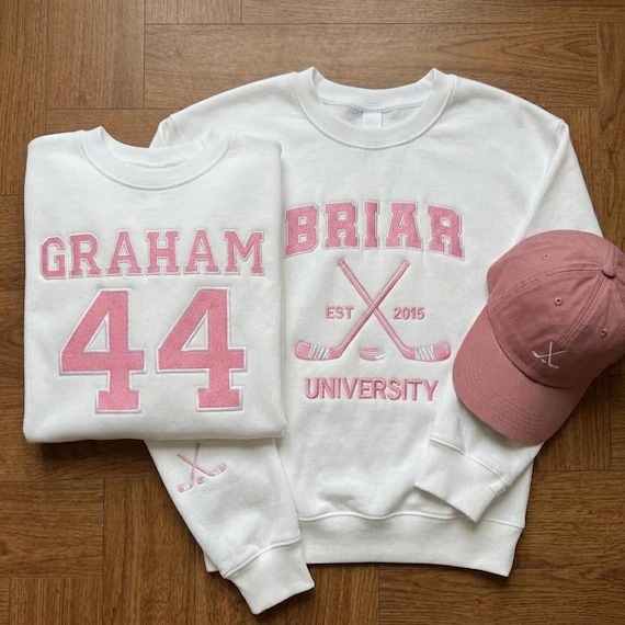 Briar University Graham 44 Embroidered Sweatshirt, Briar U Sweatshirt, Off Campus Series Bookish Merch, Hockey Romance Shirt, Gift for Her