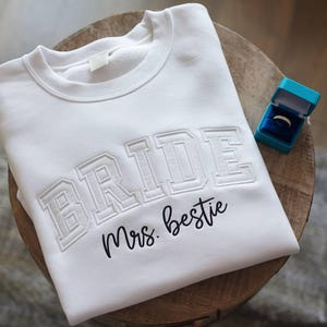 Wifey Personalized Embroidery Sweatshirt, Wedding Gift for Bride, Wifey Hubby Sweater, Bridal and Engagement sweatshirt, Wifey, Hubby, Bride