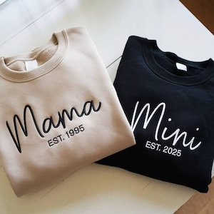 Embroidery Mama Mini Sweatshirt, Matching Mommy and Me Sweatshirt ,Mama Mini Shirt, Mama Mini Matching, Mama Baby Outfit, Mothers Day Shirt