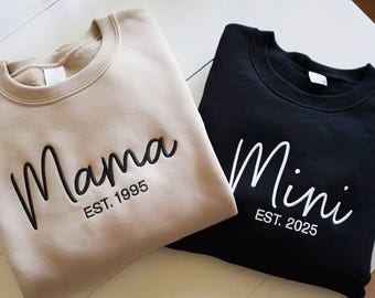Embroidery Mama Mini Sweatshirt, Matching Mommy and Me Sweatshirt ,Mama Mini Shirt, Mama Mini Matching, Mama Baby Outfit, Mothers Day Shirt