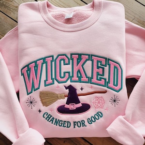 Felpa con ricamo Wicked Changed for Good, felpa regalo per fan di Wicked, felpa Wicked per bambini, felpa del Mago di Oz