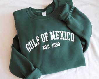 Embroidered Gulf of Mexico Sweatshirt, Unisex Crewneck