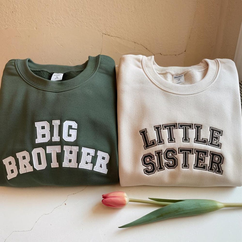Embroidered Big Brother Sweatshirt, Little Sister Sweatshirt, Family Sweatshirts, Kids Sweatshirt, Personalized Baby Gifts, Baby Sweatshirt Printfushion