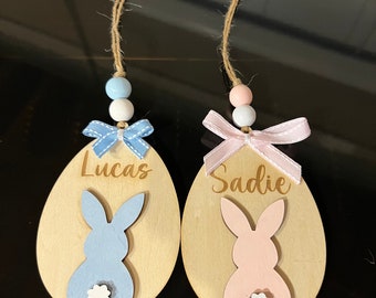 Personalized Easter Basket tags, Happy Easter, Name Tags, Easter tags
