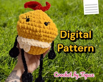 An amigurumi\crochet pattern for a Shu Cream (puff cream) from the anime &quot;Mashle: Magic and Muscles&quot;