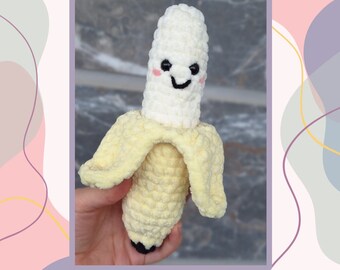 Handvirkad amigurumi bananplysch - kan beställas i anpassade färger