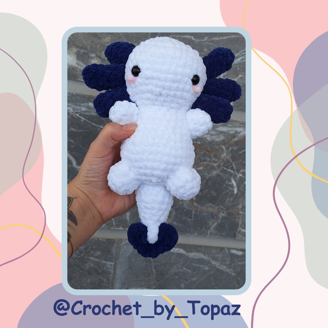 GlamRays Regali Positivi Crocheted Axolotl, A Maglia, Emotivo