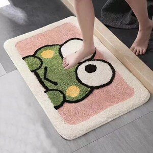 Hairy Flocked Moss Carpets Door Mat Non-slip Entrance Floor Mat Bathroom  Mats