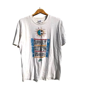 Nike Vintage T-shirt Vintage Summer of Football jaren 90 Nike Vintage T-shirt Wit M
