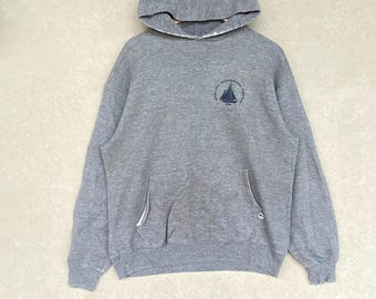 90s Russell Athletic Grey Hoodie Sweatshirt Minimalist Iconic