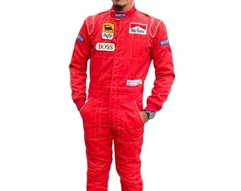 Vintage 80s Italian Sparco Red Racing Suit Formula One Fia Suit Size 48 Made in Italy