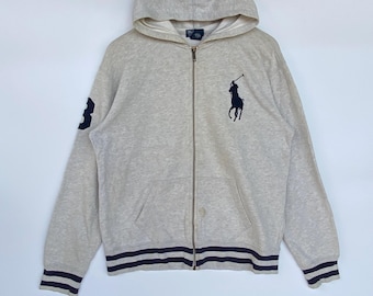 Vintage 90s Ralph Lauren Full Zip Hoodie Size M Polo RL