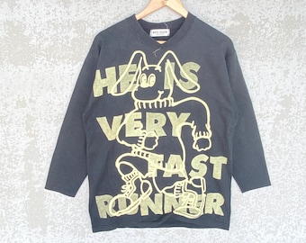 Vintage Byc Club-sweater met ronde hals en zwarte trui, maat L