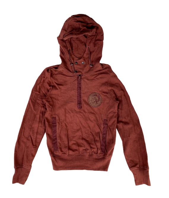 Vintage Diesel Half Zip Men's Scentyn Drawstring Hooded Mohawk
