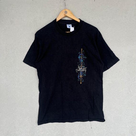 Billabong, Vintage Billabong Big Logo Printed Black Surf Tee Size M