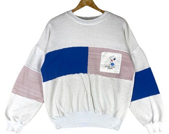 Vintage 90s Rare Vintage Snoopy Varsity Joe Peanuts Crewneck Sweatshirt  XL