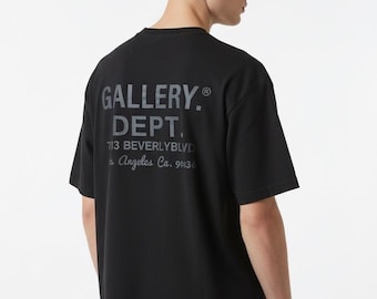 Gallery Dept Black T-Shirt, Embroidered Logo, Size M