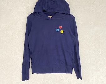 Pull à capuche imprimé Rue Sésame vintage Pull à capuche bleu marine Taille S