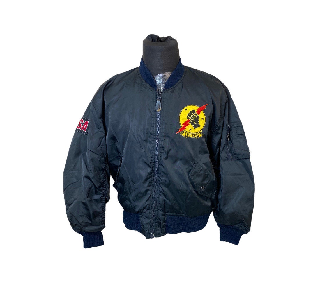 Vintage Jacket Fly Intermediate Vintage 90s MA 1 Fly Bomber Jacket