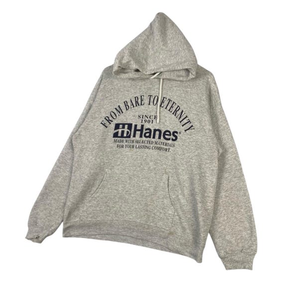 Vintage Hanes Spellout Hoodie Since 1901 , Men's Fashion, Tops