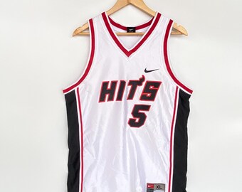 Jersey vintage Nike Miami Heat blanco y rojo, talla XL