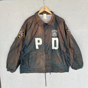 Vintage NYPD Police Windbreaker Jacket Size L - Etsy