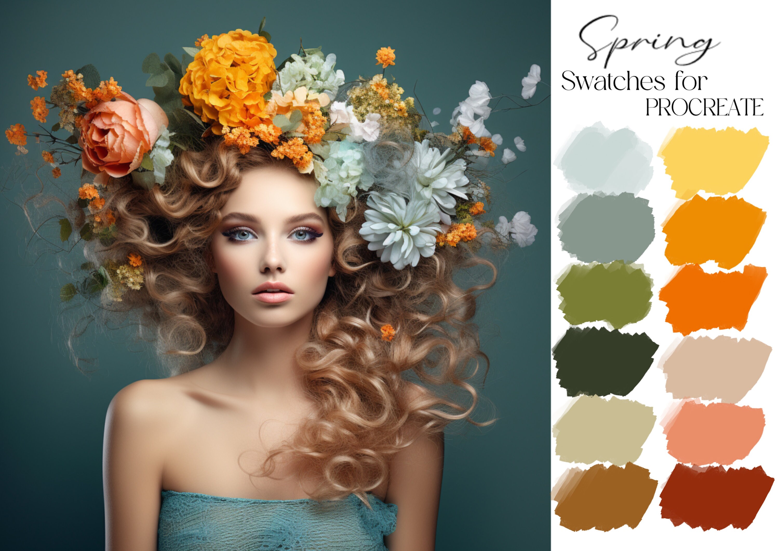 Spring Color Palette and Swatches for Procreate Warm Pastel - Etsy