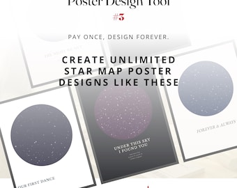 Star Map Poster Generator App — Custom Night Sky Print Maker, Pay Once No Subscription, PNG JPG PDF, Printable Wall Art, Instant Download