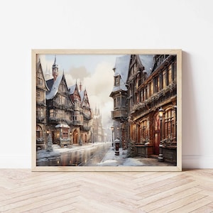 Dreamy Christmas Stardust Printable Wall Art - Soft Faded Colors, Watercolor Painting, Hyperrealistic