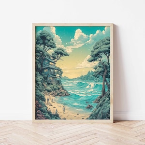 Traditional Japanese Wall Print: Ukiyo-e Art, Instant Download