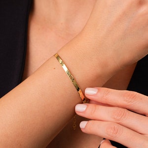 14k Gold Snake Chain Bracelet, Herringbone Chain Bracelet, Stackable Bracelet, Minimalist Chain Bracelet, Delicate Bracelet, Gift for Her