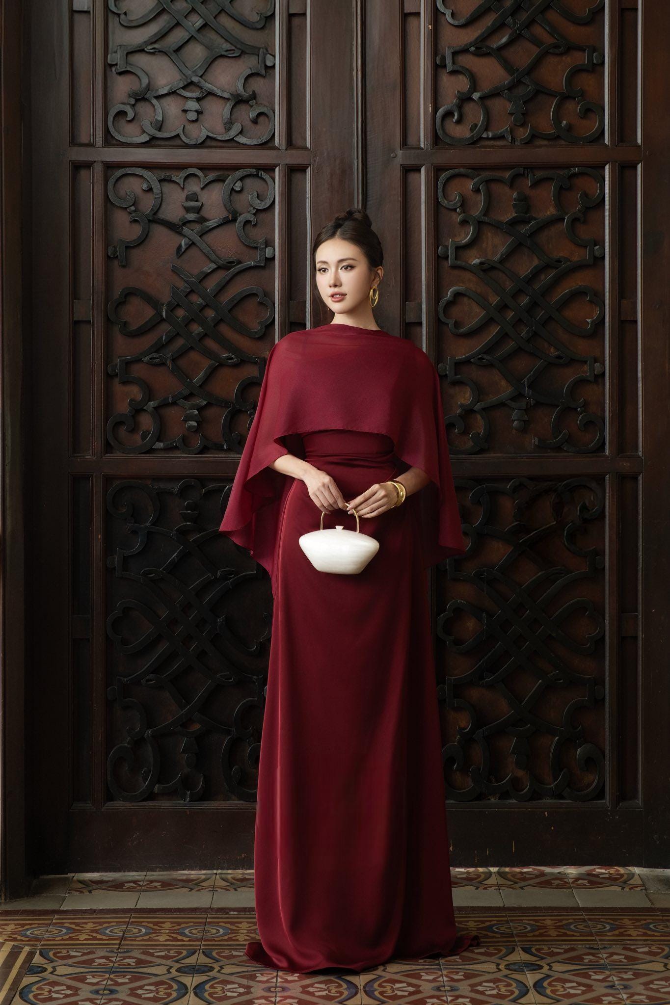 sachin and babi light blue dress Sharon Said Custom Made Saudi Burgundy Chiffon Evening Dresses for Women  Dubai Wedding Party Dress with Slit SF141 Customized