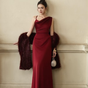 Burgundy Fur Dress - Etsy Burgundy Fur Dress - Etsy