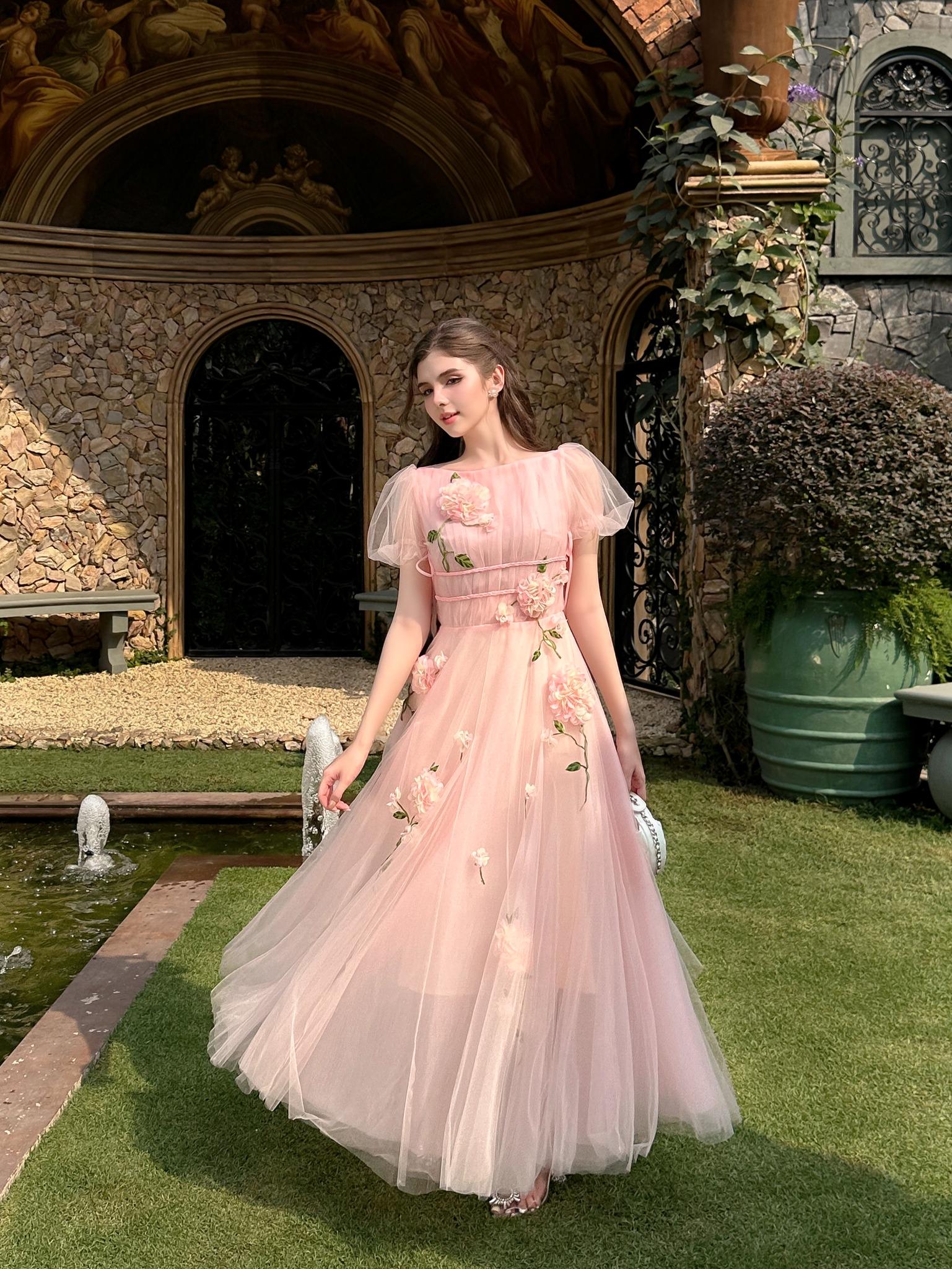 Blush Pink Tulle Maxi Dress With 3D Floral Appliques, Fairy Princess Evening Gown, Romantic Prom Wedding Guest Dress - Etsy Blush Pink Tulle Maxi Dress With 3D Floral Appliques, Fairy Princess Evening Gown, Romantic Prom Wedding Guest Dress - Etsy