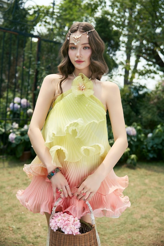 fairycore mini dress Frilly High Low Fairycore Mini Dress Fairycore Aesthetic