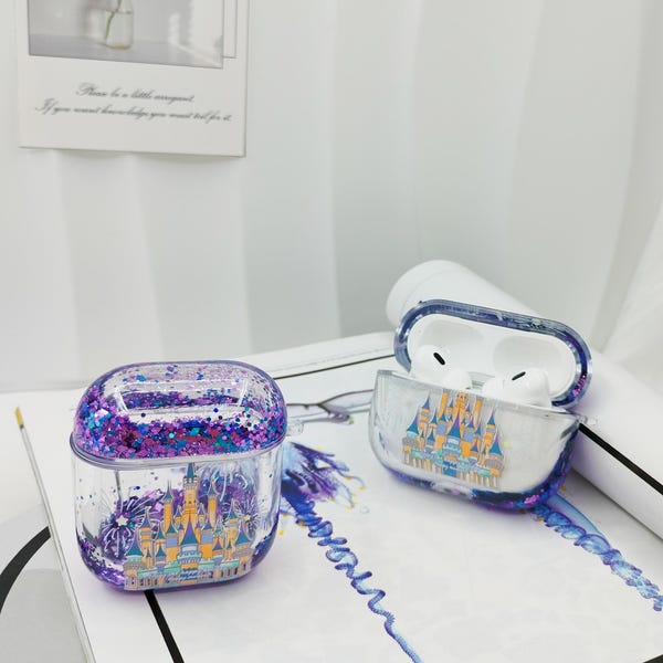 魔法のディズニーキャッスル スパークリングリキッドグリッター AirPodケース
