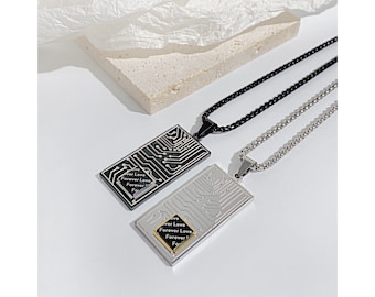 Circuit Board Pendant, Geeky techie cyberpunk sci-fi pcb necklace, gift for techie