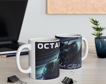 Octane Sim Gear Race Mug – Gloss Ceramic Coffee Cup for Sim Racing