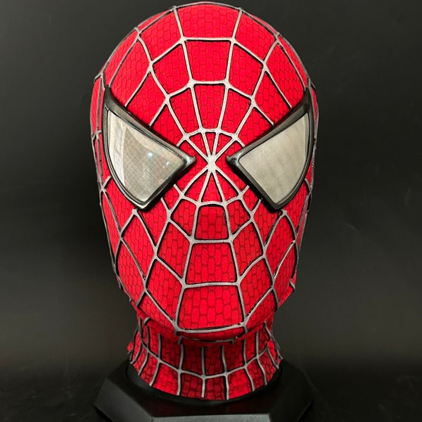 Maschera personalizzata Sam Raimi Spiderman, rivestimento facciale e lenti, maschera indossabile