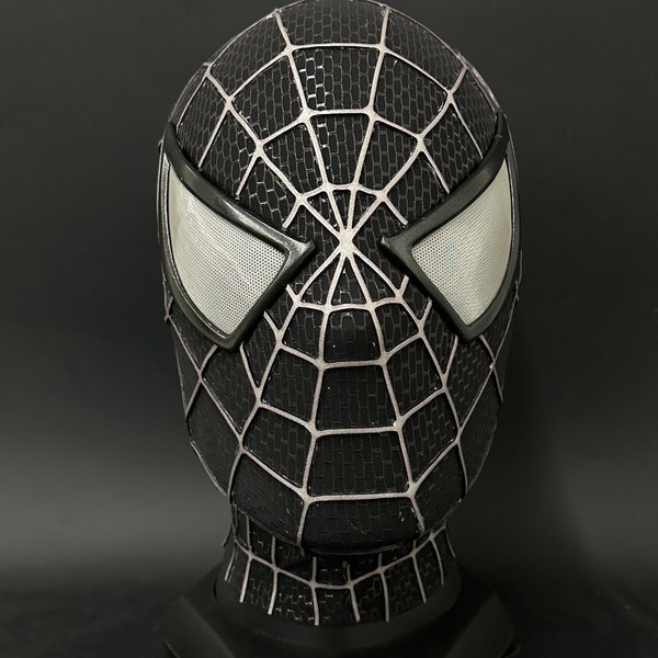 Black Spiderman Mask-SpiderMan Cosplay Sam Raimi Venom Spiderman Mask with Faceshell and Magnetic Lens Spiderman Wearable Mask